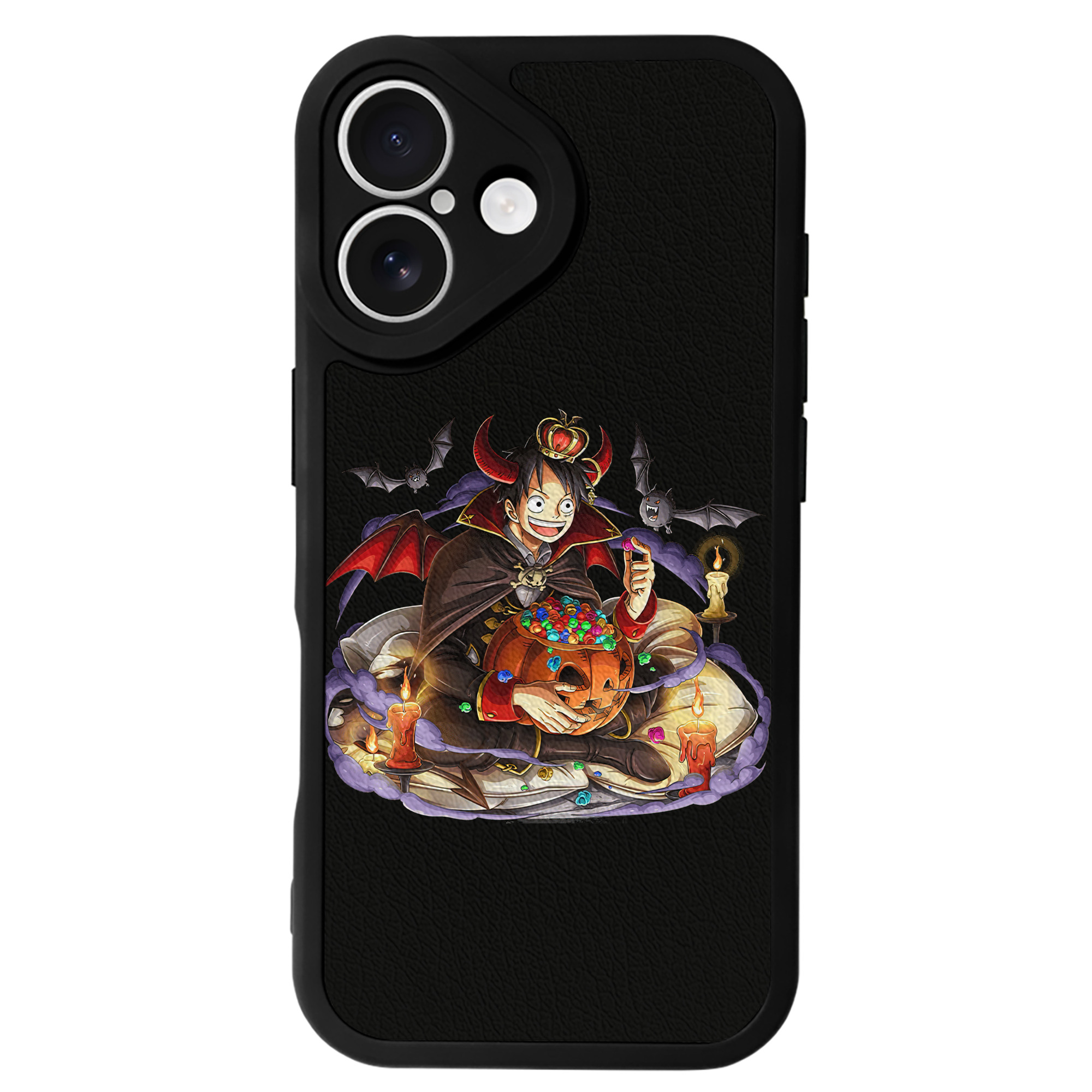 （画像用） ワンピース モンキー・D・ルフィ ONE PIECE Monkey D. Luffy 【iPhone 16シリーズ対応】シリコンスマホケース（レザー調） 材質：シリコン